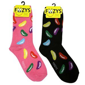 Jelly Beans Candy Colorful Rainbow Flavors Sugar 2 Pairs Foozys Women's Socks